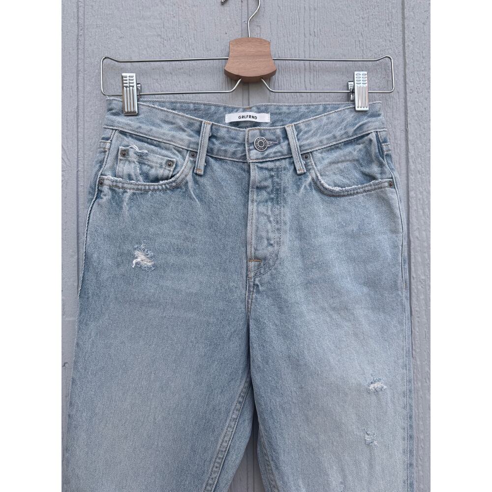 new GRLFRND Denim light wash distressed slim tapered Karolina jeans Don't Speak - Picture 11 of 11